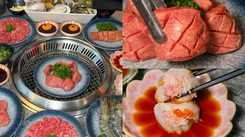 挑戰全台最狂牛舌吃到飽！大漠紅頂級燒肉加碼松葉蟹、干貝、松露頂級海陸食材。