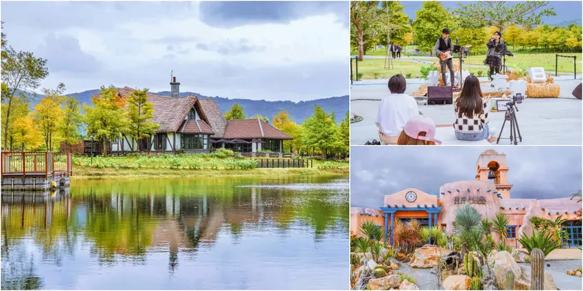 花蓮理想PAARK水岸生活，最美星巴克落羽松遊湖，週末音樂市集童話美景。