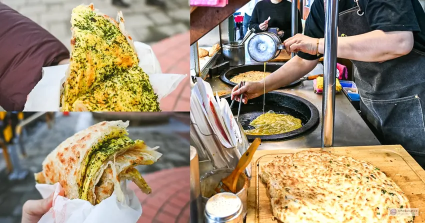 台北大稻埕永樂蔥油餅乾烙不油膩,二十六年排隊銅板美食甜甜圈必吃。