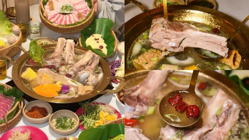 台中超強豬肋排火鍋！逢甲新開幕盆滿鍋滿火鍋，大骨小菜沙拉飲料吃到飽。