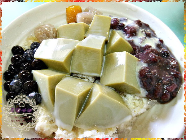 023號招牌 - 抹茶豆腐冰+紅豆+綜合芋圓+粉圓+煉乳($45)