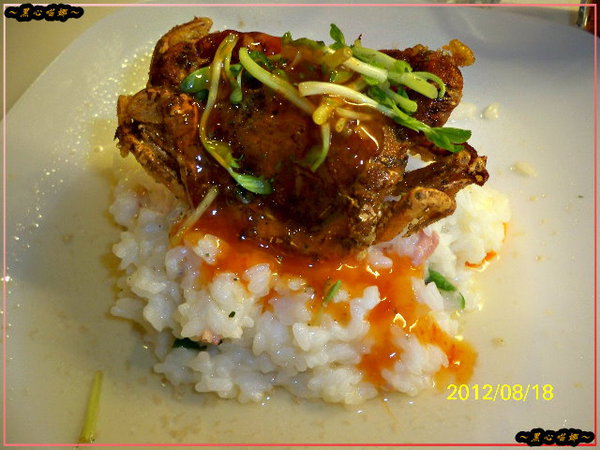 泰式軟殼蟹+脆煎培根奶油珍珠飯