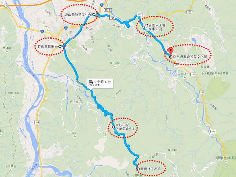 南投旅遊地圖