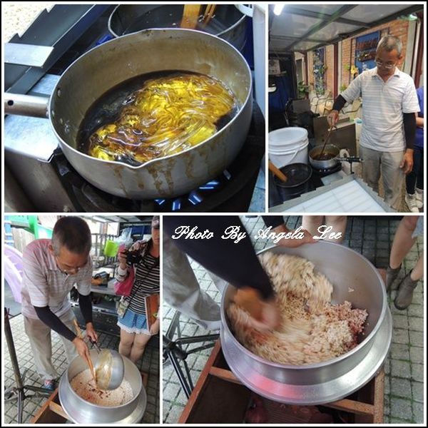 爆米花攪拌加工中