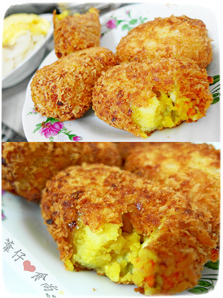 小魔女咖哩：[邀約]小魔女咖哩DIY外面買不到創意自製起司咖哩可樂餅!!!