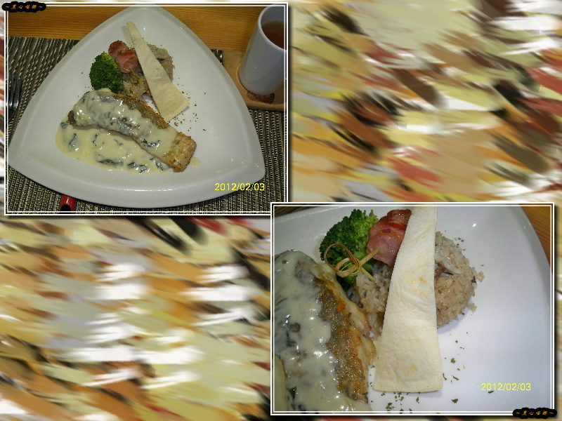 午膳主菜B-乾煎狼鱸佐菠菜奶油起司醬