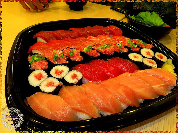 06鮪盛合 秋$699(鮪魚握壽司17、鮪魚軍艦8、鮪魚蔥細卷1本、旗魚握壽司7).jpg