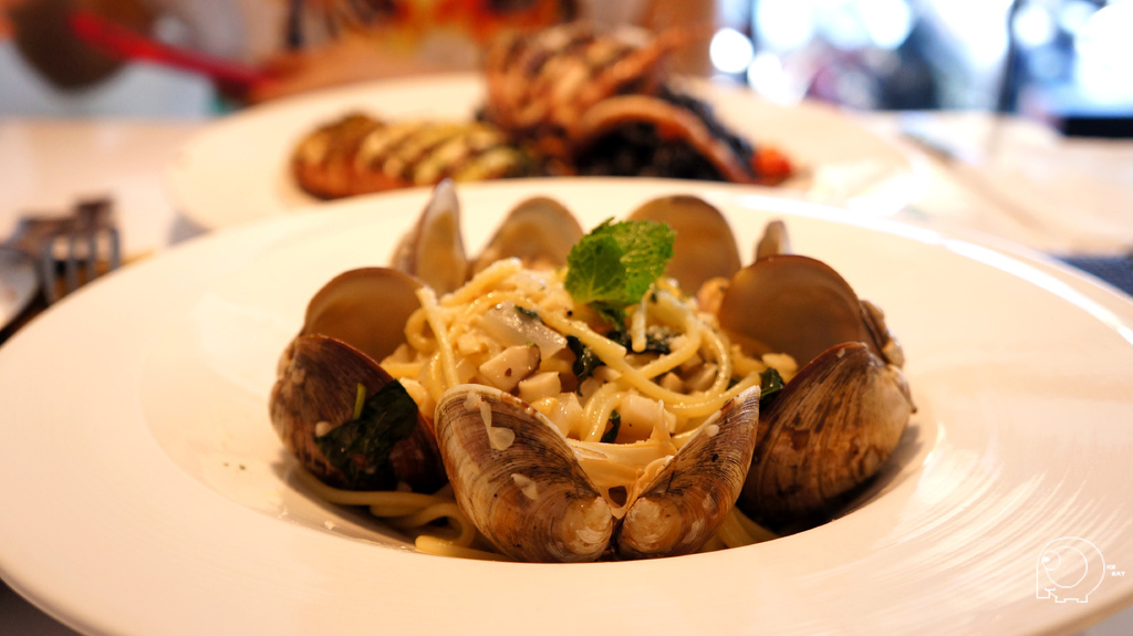 地中海超大蛤蜊控白酒義大利麵