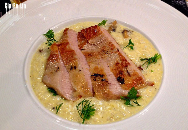 綜合野菇起司燉飯佐油封松阪豬