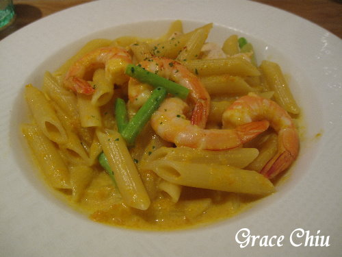 南瓜鮮蝦雞肉筆管麵~RoseMary螺絲瑪莉義麵坊~捷運中山站美食%2F南西商圈美食%2F台北平價義大利麵