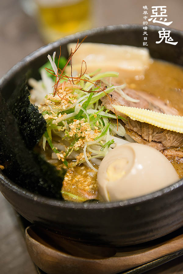 鷹流辛味噌拉麵-惡鬼warugaki：【惡鬼】味噌湯過濃 負擔感爆棚拉麵