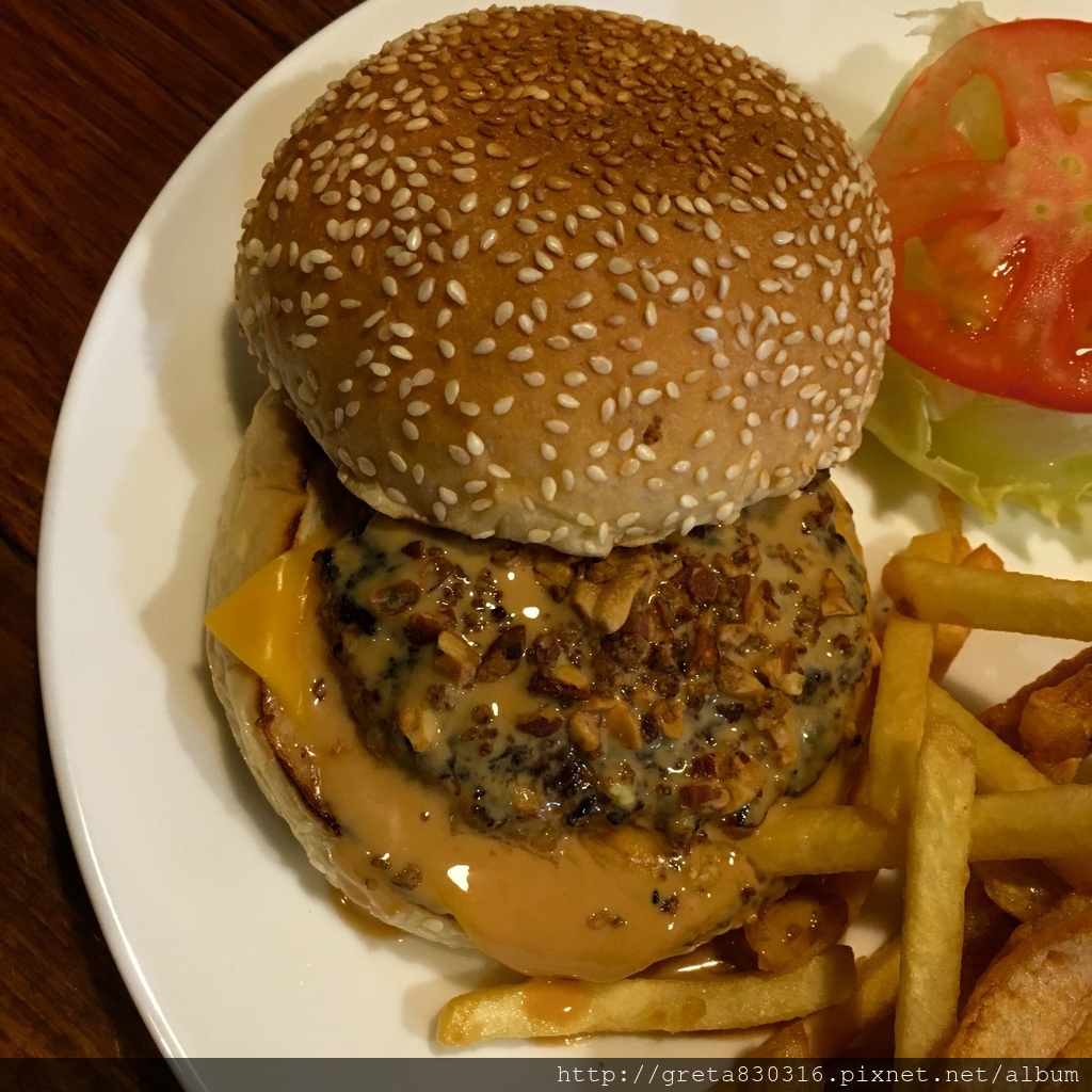 花生醬豬排起司堡