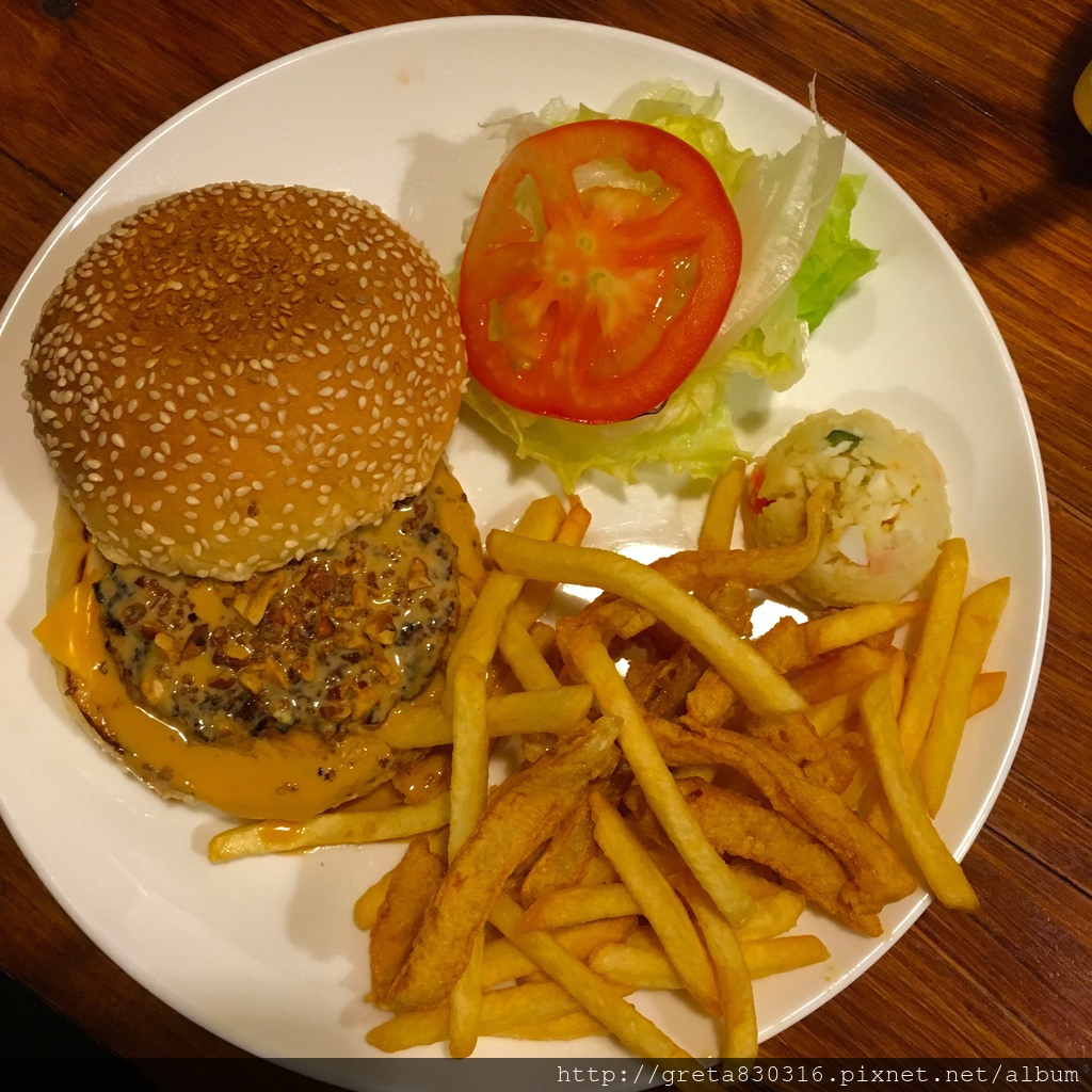 花生醬豬排起司堡