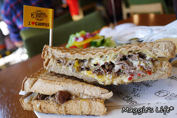 CAMPUS CAFE(南京店)：台北美食。捷運南京三民【CAMPUS CAFE】康熙來了推薦咖啡廳◆早午餐。帕尼尼。漢堡。三明治。義大利麵。燉飯。免服務費