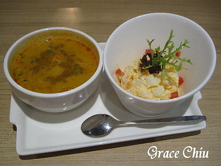 套餐前菜～泰式酸辣湯＆沙拉