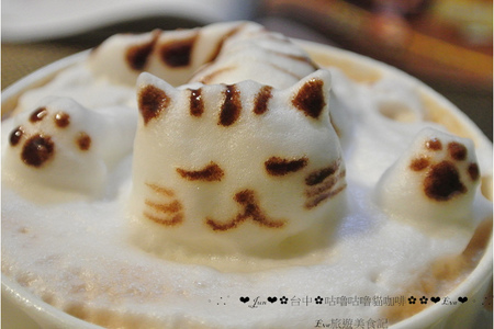 咕嚕咕嚕貓咖啡:【食記】oO。o○。台中 咕嚕咕嚕貓咖啡 po個3D立體擊掌貓拉花,療癒一下大家的心情~快來喝嘎逼,還可以領愛評KOKO哦~oO。o○。