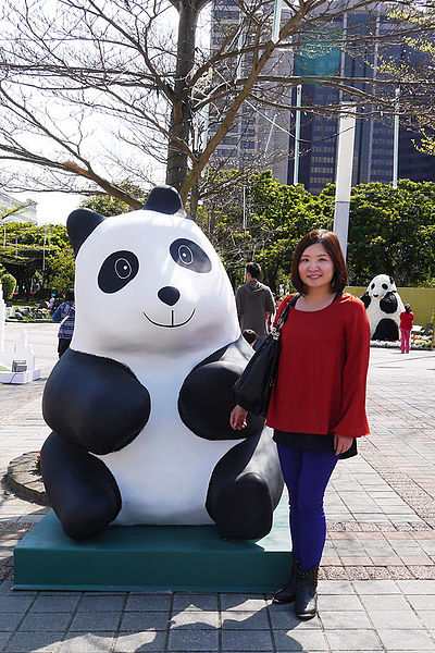 台北市政府前廣場:1600貓熊世界之旅到台北~終於看到好多可愛的紙貓熊