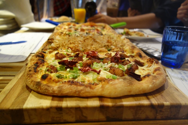 披薩工廠PizzaFactory(公益店)：1030301[官本金文愛台灣]剎有其食第35次試吃會披薩工廠Pizza Factory公益店被美味披薩義大利麵燉飯淹沒