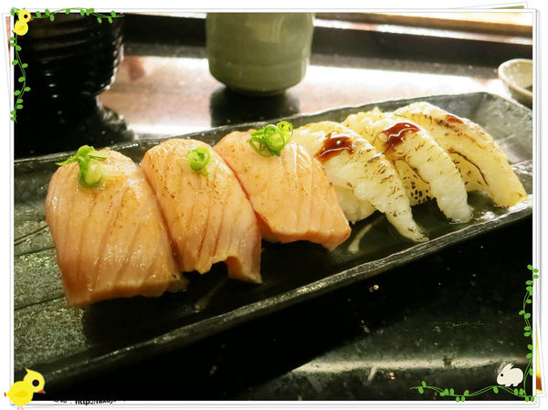 台北-板橋-海禾味刺身壽司屋-炙燒的美味，入口即化-炙燒比目魚、鮭魚