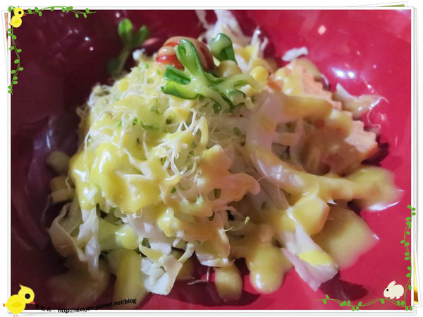 台北-板橋-花吃-花的禮物餐廳-芒果優格沙拉