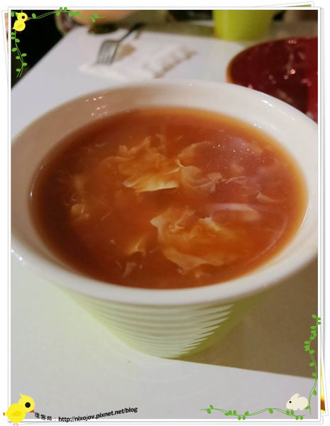 台北-板橋-花吃-花的禮物餐廳-蕃茄湯蛋花湯