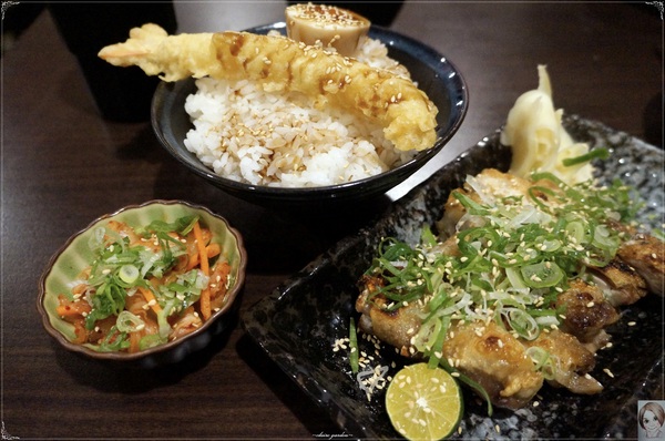 多摩食堂:台北天母多摩食堂~cp值高日式套餐-炸蝦與烤雞腿的雙重組合