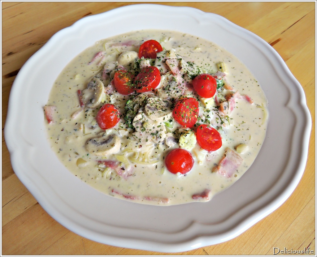 奶油培根義大利麵1