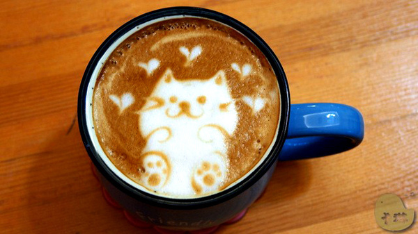 這裡有貓 caf'e:【食記】台中。《這裡有貓 caf'e》超可愛貓拉花!