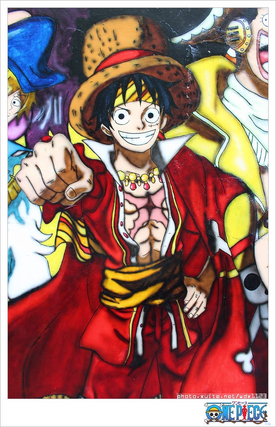 海賊王彩繪牆壁： 台中動漫彩繪巷✪海賊王＆AM食光~103.07.27＆08.02