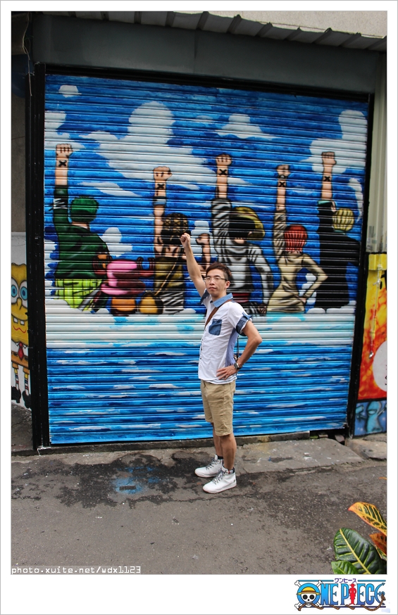 海賊王彩繪牆壁： 台中動漫彩繪巷✪海賊王＆AM食光~103.07.27＆08.02