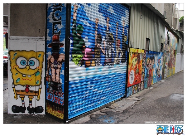 海賊王彩繪牆壁： 台中動漫彩繪巷✪海賊王＆AM食光~103.07.27＆08.02