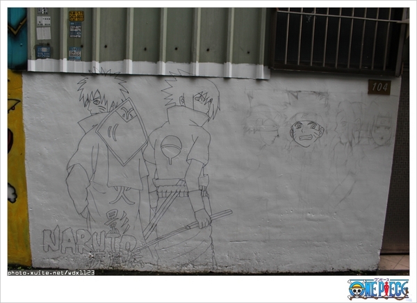 海賊王彩繪牆壁： 台中動漫彩繪巷✪海賊王＆AM食光~103.07.27＆08.02