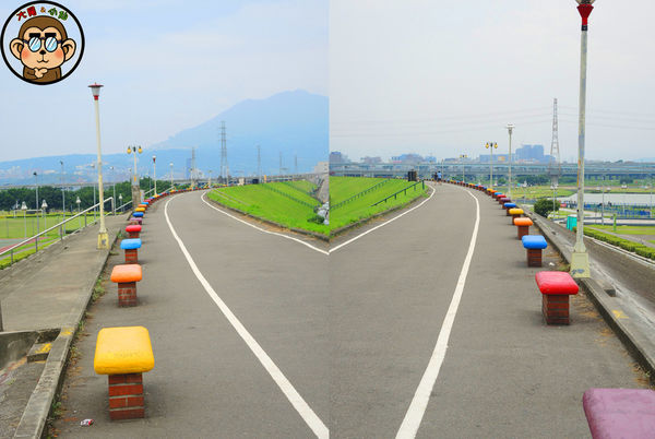 蘆洲環河大道(永樂街口)彩繪狗階梯：作伙來企投【新北三重蘆洲･永福一家人 V.S 彩繪狗階梯】夯景點打卡去