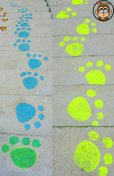 蘆洲環河大道(永樂街口)彩繪狗階梯：作伙來企投【新北三重蘆洲･永福一家人 V.S 彩繪狗階梯】夯景點打卡去