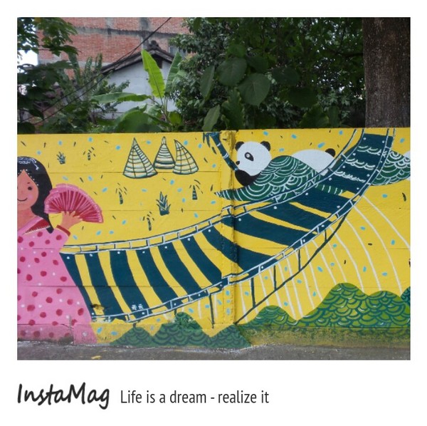 竹山「熊」幸福：南投竹山鎮(熊)幸福彩繪牆