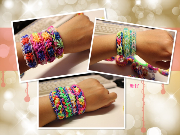 彩編織手環(橡皮筋手環)：手工DIY手環~彩編織手環(橡皮筋手環)~小學生正夯~DIY真有趣，大人小孩都在玩♡