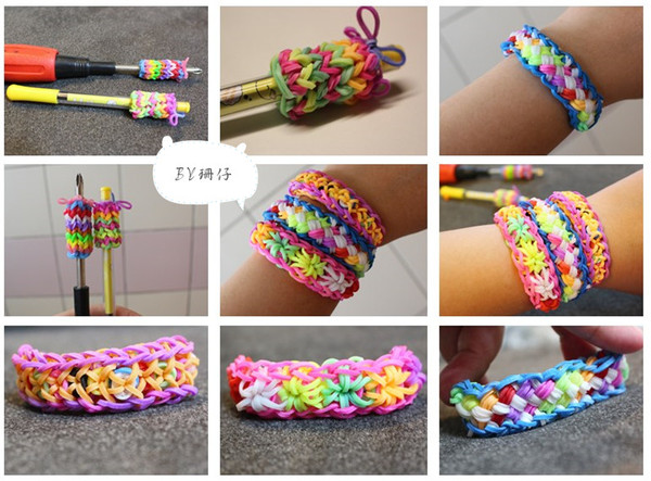 彩編織手環(橡皮筋手環)：手工DIY手環~彩編織手環(橡皮筋手環)~小學生正夯~DIY真有趣，大人小孩都在玩♡