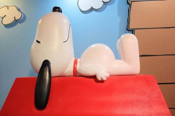 Snoopy 65週年巡迴特展，走進花生漫畫，獨家邀請史努比妹妹Belle(貝兒)，台北松山文創園區，