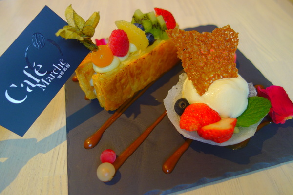 咖啡瑪榭Cafe Marche(台中店)：1040305[官本金文愛台灣]台中市西區從台北紅到台中的甜點之王Café Marché咖啡瑪榭獨棟歐式庭園風美味氣氛棒