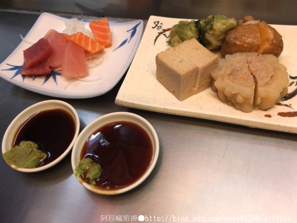 關東煮壽司(屏東夜市第35攤)：【美食特搜。屏東市】關東煮壽司。大嗑一盤鮮美生魚片 百搭的哇沙米沾醬 屏東夜市美食篇