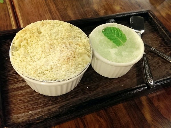 六堆伙房(中山店)：《中山》六堆伙房 客家麵食館│擂茶Q麻糬鍋餅ღ ×鹹豬肉捲餅×西米焗烤布丁~連甜點都富有創意!