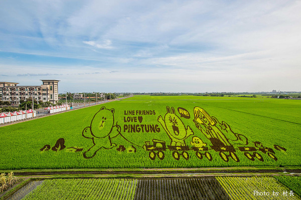 LINE FRIENDS彩繪稻田:【遊記】{屏東。南州}「全球首發 LINE FRIENDS彩繪稻田」就在2015屏東國際彩稻藝術節