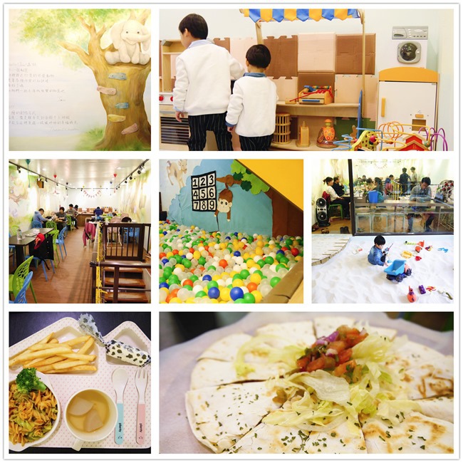 │台北。天母│Hello!Jazz!親子餐廳。玻璃屋沙池、球池…孩子最愛的動物童畫森林