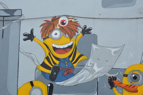 小小兵彩繪牆08