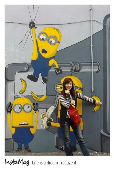 小小兵彩繪牆：【桃園景點】黃色香蕉兵團-桃園小小兵彩繪牆