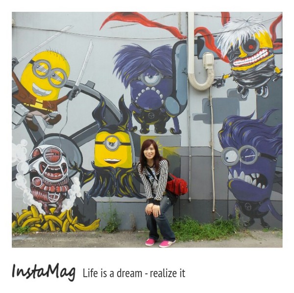 小小兵彩繪牆：【桃園景點】黃色香蕉兵團-桃園小小兵彩繪牆