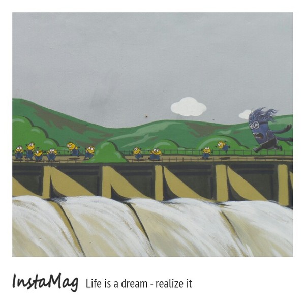 小小兵彩繪牆：【桃園景點】黃色香蕉兵團-桃園小小兵彩繪牆