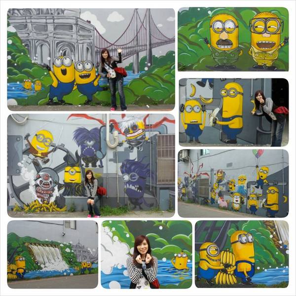 小小兵彩繪牆：【桃園景點】黃色香蕉兵團-桃園小小兵彩繪牆