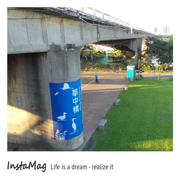 華中橋：【新北市景點】橋下居然有恐龍出沒!!! 新北市華中橋3D互動式立體彩繪恐龍