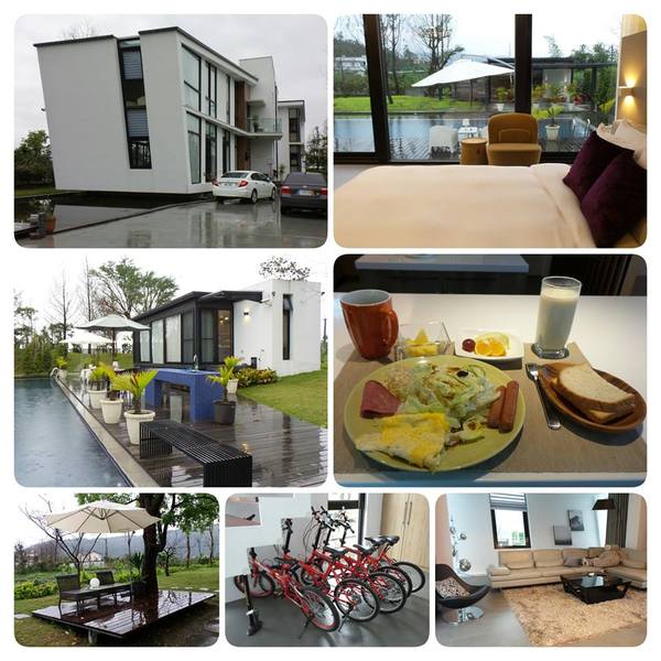 悠悅光 Aura Villa：【宜蘭住宿】☪Aura Villa悠悅光~鄰近冬山梅花湖☪玻璃屋的FU最美~游泳池VIEW及涼亭和躺椅❤很有渡假的氣氛呦❤